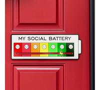 Acrylic Mood Door Sign for Creative Home Decor ，7 Emotion Expressions, Social Battery Door Sign，Decorative Wall Art for Home and Office. (White)