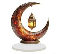 Acrylic Moon Ornament, Elegant Castle by The Moon 2D Flat Desktop Decor for Home Office Living Room Bedroom, Sophisticated Table Centerpiece (E)