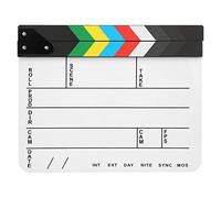 Acrylic Movie Clapperboard, Professional Film Clapperboard for Directors and Filmmakers, 30x25cm Director's Clap Board with Chalk - Writable Surface, Clear Crisp Sound, Magnetic olor strip