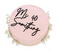 Acrylic Ms 40 Something Cake Topper, Black Happy Forty Birthday Cake Toppers, 40th Birthday Cake Decoration, Men or Women Party Cake Charm Sign Favor Supplies, Photo Decoration Props