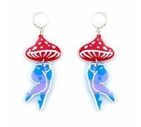 Acrylic Mushroom Leg Earrings Funny Statement Tiny Ballet Dancer Beautiful Legs Colorful Vegetable Lightweight Dangle Drop Earrings for Women Prom Festival Party Fashion Jewelry Gifts, Acrylic, No