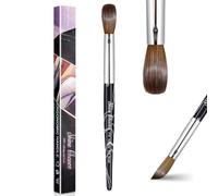 Acrylic Nail Art Brush Size 18, 100% Pure Kolinsky Hair Oval Nail Brush for Acrylic Application, Professional Nail Extension Manicure Tool Striping Nail Drawing Pen for DIY Home Salon