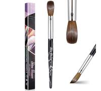 Acrylic Nail Art Brush Size 20, 100% Pure Kolinsky Hair Oval Nail Brush for Acrylic Application, Professional Nail Extension Manicure Tool Striping Nail Drawing Pen for DIY Home Salon