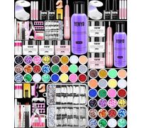 Acrylic Nail Art Kit with Drill and UV Light, Professional Acrylic Kit with All the Time for Beginner, 24 Acrylic Powder Monomer Liquid Set with Nail Drill, Acrylic Brushes and