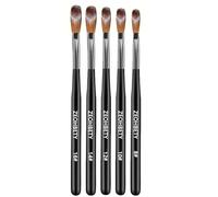 Acrylic Nail Brush Set, 5Pcs Acrylic Powder Nail Brushes for Acrylic Application, Nail Art Brush for 3D Carving & Detailing Design, Nail Extension Manicure Tool, Size 8/10/12/14/16, Black