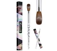 Acrylic Nail Brush Size 16,KEMEISI 100% Pure Kolinsky Nail Art Brushes Sturdy Marble Handle Oval Shaped Acrylic Powder Nail Design Tools for Professional Manicure DIY Home Salon (White)