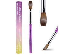 Acrylic Nail Brush Size 20, 100% Pure Kolinsky Nail Brush for Acrylic Application, Professional Nail Extension Manicure Tool Nail Drawing Pen for DIY Home Salon(Purple)
