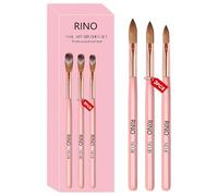 Acrylic Nail Brushes - 3 Pieces Powder Brushes | Portable Nail Arts Tools | Nail Design Painting Brushes | Nail Dotting Tool Set | Sponge Brush For 3D Nail Engraving And For Beginners
