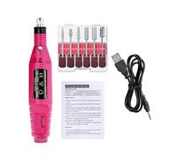 Acrylic Nail Drill Kit Electric File 20000 RPM Portable Bits Gel Remover Tools(Red-TY)