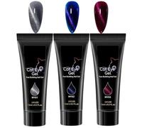 Acrylic Nail Extension Gel - 3 Colour Glitter Strengthening Manicure Gel Kit, Professional Smooth Builder Texture Design, High Bond Strength + Flexible Wear Resistant System, UV LED Gels Durable