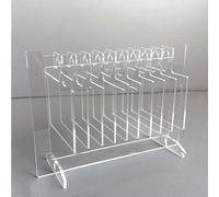 Acrylic Nail Hanger Display Stand, Transparent Nail Art Organizer with 10 Hangers for Nail Sample Storage (L 26cm / 10.24in)