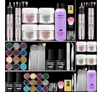 Acrylic Nail Kit: 4 Colors Acrylic Powder with Electric Nail File - 75ml Acrylic Liquid and Nail Drill Nail Practice Kit for Nail Art Enthusiasts