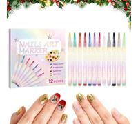 Acrylic Nail Pens, 12-Colour Markers for Manicure Dotting and Graffiti, Nail Graffiti Pens, for Women, Wives, Girlfriends, Adults, Teenagers, Mothers, Family and Christmas