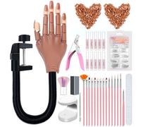 Acrylic Nail Practice Hand - Nials Art Practice Hand Training Manikin | DY Hand for Nail Practice Tool Set, Fake Mannequin Hands for Nail Practice