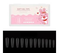 Acrylic Nail Tips Set - 504Pcs Clear Full Cover Pre-Shaped Nails for Professional Salon, Home Use, DIY Manicure | Salon-Quality & Easy Application