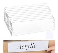 Acrylic Name Sign Frame - Frameless Label Slot, Mountable Wall Display, Reusable Tag Holder | Shatterproof Display Case Design, Strong Double-Sided Tape Mount School Directory, Hotel Door Identificati