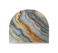 Acrylic Napkin Holder 1 Pack 4mm Thick Acrylic Double-Sided Printed Fits Dinner/Cocktail Napkins Countertop & Coffee Table Decorative Tabletop Accessory Marble Grey Beige