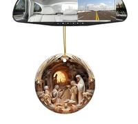 Acrylic Nativity Ornament, 2D Flat Christmas Tree Ornaments, Acrylic Car Easter-themed Ornament Sign For Home Door School Church