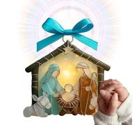 Acrylic Nativity Scene Pendant, Artistic 2D Flat Table Decor, Acrylic Ornament for Christmas Tree | for Fireplace, Bedroom, Living Room, Bedside Table, Bookcase