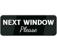 Acrylic Next Window Please Sign, Warning for Office Building Reception Desks, Shopping Mall Checkout Areas, Hospital Registration Zones, and Cinema Ticket Booths, 3x9 Inch.