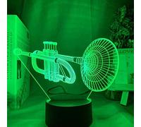 Acrylic Night Light with 3D Illusion, Musical Instrument, LED Touch Sensor, Color Changing, Night Light for Bedroom, Decoration, 3D lamp, Cornet, 7 Colors