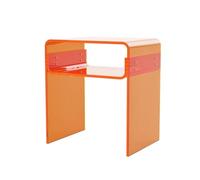 Acrylic Nightstand Desk - 2 Tier Modern Clear Side Table with Storage for Office, Foyer, Bedroom, Living Room