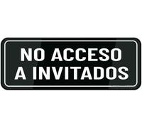 Acrylic No Acceso A Invitados Sign, Self-Adhesive for Home Office Study Doors, Business Corporate Restricted Areas, Research Lab Entrances, and Private Meeting Room Doors, 3x9 Inch.