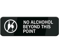 Acrylic No Alcohol Beyond This Point Sign, for Bar Lounge Transition Areas, Nightclub VIP Section Entrances, Music Festival Restricted Zones, and Corporate Event Venue Boundaries, 3x9 Inch.