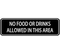 Acrylic No Food Or Drinks Allowed Sign - for University Library Reading Rooms, Art Museum Exhibition Halls, and Corporate Board Meeting Rooms, 3x9 Inch.