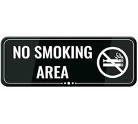 Acrylic No Smoking Area Sign, Adhesive Back for Restaurant Outdoor Seating, Cafe Patio Zones, Business Building Entry Porticos, and Retail Store Front Walkways, 3x9 Inch.