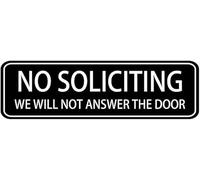 Acrylic No Soliciting We Will Not Answer Sign, Durable for Restaurant Hostess Stations, Hotel Front Desk Areas, Bar Entry Lobbies, and Office Building Reception Desks, 3x9 Inch.