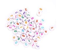 Acrylic Number Beads for Jewelry Making, Round White Educational Craft Beads, 300Pcs Bead Set for Bracelets Necklace Supplies, Durable Lightweight Math Counting Beads for Kids Ad