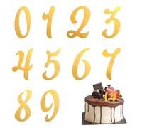 Acrylic Number Cake Topper 0-9, 20 Pieces Gold Acrylic Numbers DIY Cupcake Toppers Custom Cakes Decoration Cakes Placards for Birthday Wedding Anniversary Christmas Party Supplies