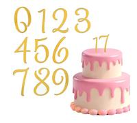 Acrylic Number Cake Topper,0-9 Gold Mirrored Cupcake Toppers,10pcs