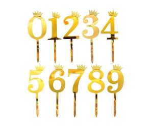 Acrylic Number Cake Topper - Stylish Decorative Cupcake Pick for Birthday Parties, Weddings, Graduations and Family Gatherings, Elegant Cake Decoration for Celebration Desserts, Display Accessory