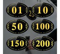 Acrylic Numbered Tags 8 12 CM Length, Oval Locker Number Small Door Sign House Waterproof, Surface Protective Film Identifier Plates For Office(1-40 L 12 CM W 8 CM)