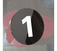 Acrylic Numbered Tags With Self-Adhesive Tape, Round Locker Number Tag White Red Black, Small Door Sign House Number Plates For Door House Office(B-1-20,D 8 CM)