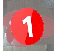 Acrylic Numbered Tags With Self-Adhesive Tape, Round Locker Number Tag White Red Black, Small Door Sign House Number Plates For Door House Office(C-1-25,D 5 CM)