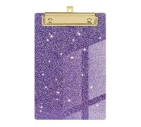 Acrylic Office Clipboard Glitter File Clipboard Writing Tablet 4x6Inch Clipboard with Low Metal Clip and Hanging Hole