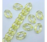 Acrylic Open Quick Link Connectors Acrylic Linking Rings Pack of 100 Multicolor 24x17MM for Jewelry Bag Chain Crafting(Golden)