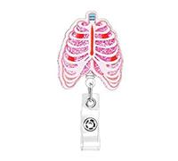 Acrylic Organ Themed Badge Heart Lung Acrylic Badge Reel Rotating Clip Holder Present for Doctors and Nurses Nursing School Supplies