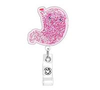 Acrylic Organ Themed Badge Heart Lung Acrylic Badge Reel Rotating Clip Holder Present for Doctors and Nurses Hospital Clip