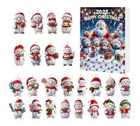 Acrylic Ornament Advent Calendar, 2D Flat Christmas Pendant Countdown | 24 Days Festival Advent Party Accessories for Fireplace Backpack Car Window Bedroom Dorm Living Room Decoration