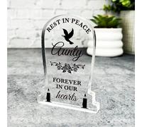 Acrylic Ornament Aunty Black Rose Dove Silhouette Memorial Gift Gravestone Acrylic Plaque| Gift Memorial Remembrance Sympathy Keepsake Gift Custom Home Decor Gift, Small Trinket, Unique Present
