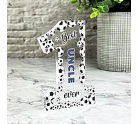 Acrylic Ornament Gift For Best Uncle Football Balls Number One Award Acrylic Plaque Ornament | Gift Birthday Present Keepsake Gift Custom Home Decor Gift, Small Trinket, Unique Present