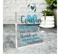 Acrylic Ornament Gift For Cousin Every Piece Matters Blue Puzzle Piece Acrylic Plaque Ornament | Gift Birthday Present Keepsake Gift Custom Home Decor Gift, Small Trinket, Unique Present