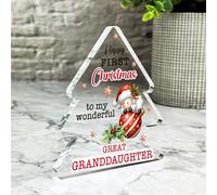 Acrylic Ornament Gift For Great Granddaughter 1st Christmas Baby Bauble Tree Acrylic Plaque| Gift Christmas Xmas Keepsake Gift Custom Home Decor Gift, Small Trinket, Unique Present