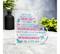 Acrylic Ornament Gift For Great Grandma & Great Granddaughter Connected Heart Acrylic Plaque| Gift Birthday Present Mother's Day Keepsake Gift Custom Home Decor Gift, Small Trinket, Unique Present