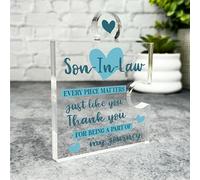 Acrylic Ornament Gift For Son-In-Law Every Piece Matters Blue Puzzle Piece Acrylic Plaque| Gift Birthday Present Keepsake Gift Custom Home Decor Gift, Small Trinket, Unique Present