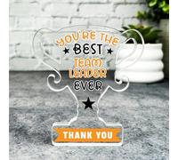 Acrylic Ornament Gift For The Best Team Leader Ever Trophy Acrylic Plaque Ornament Present | Gift Birthday Present Keepsake Gift Custom Home Decor Gift, Small Trinket, Unique Present